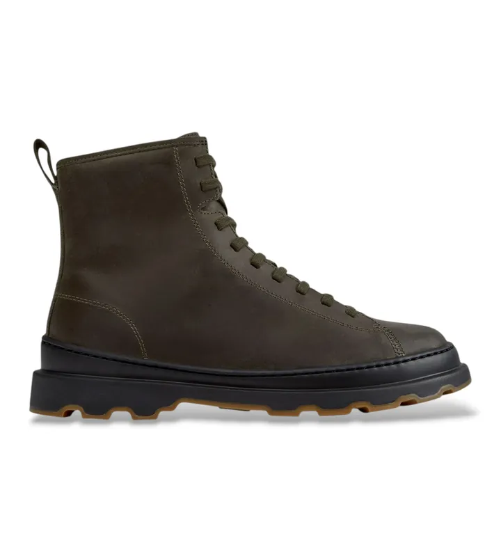Camper para hombre. K300533-011 Botines de piel Brutus+ verde (39), Plano, Ninguno, Casual