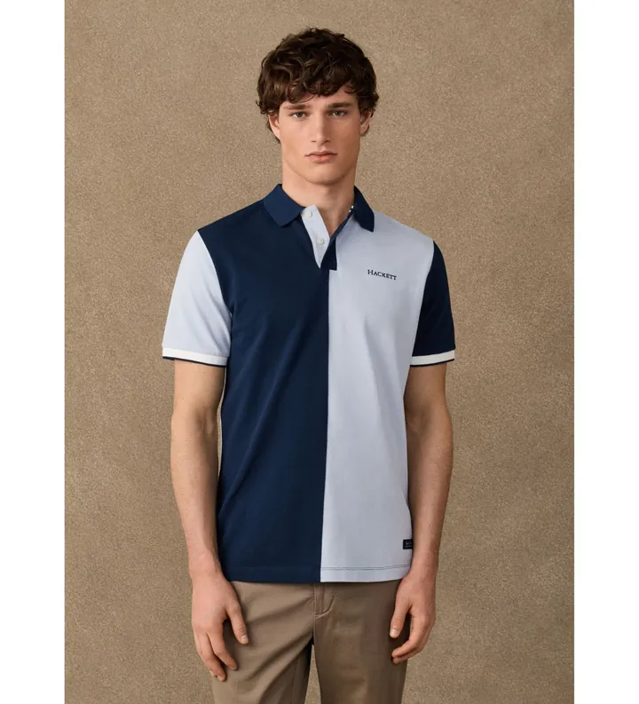 Hackett London para hombre. HM5600206 Polo Nbr Half marino (L), Casual, Algodón, Manga corta