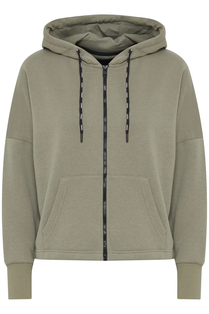 Oxmo Sudadera con cremallera 'sanice' verde oscuro