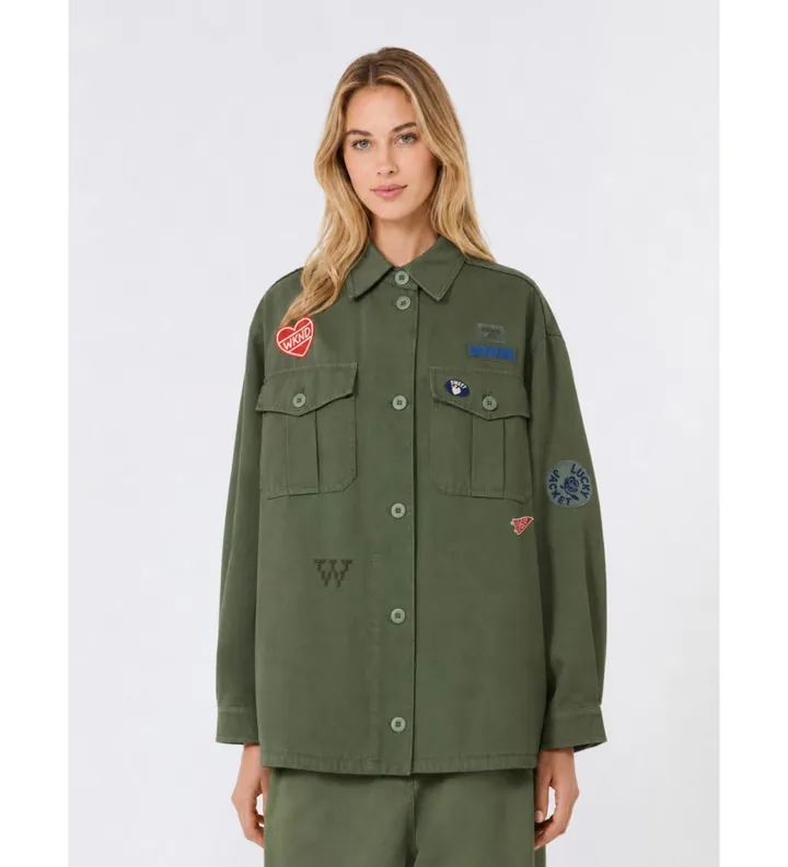 Weekend Max Mara para mujer. 2625086011650 Chaqueta Azza verde (36), Casual, Algodón