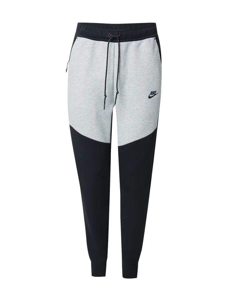 Nike Sportswear Pantalón 'TCH FLC' gris claro / negro