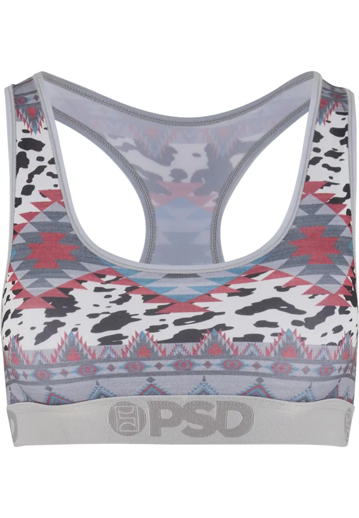 PSD Sujetador 'Cowboy Serape'  azul cian / gris / rojo pastel / blanco