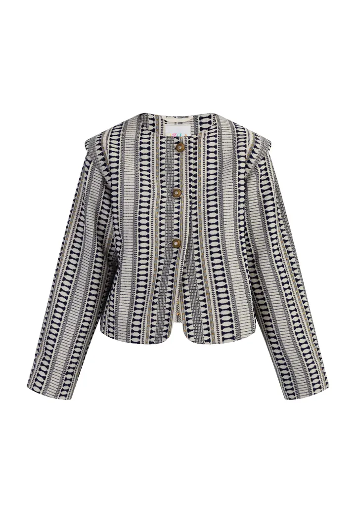 IZIA Blazer navy / oro / blanco lana