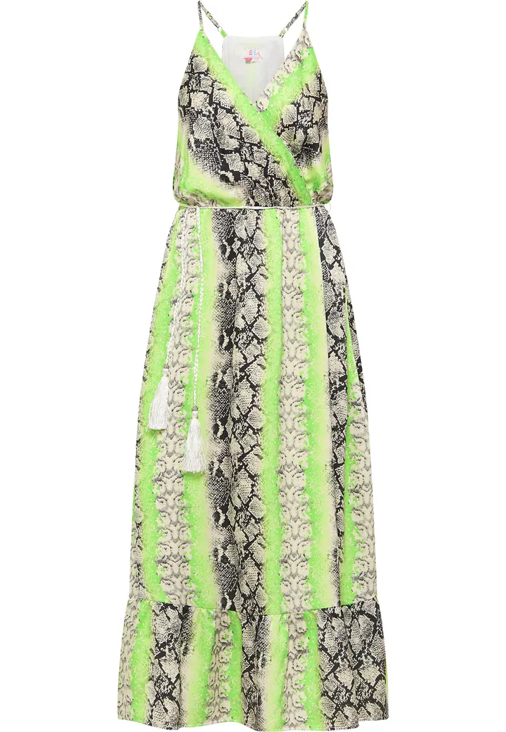 IZIA Vestido de verano beige / gris / verde