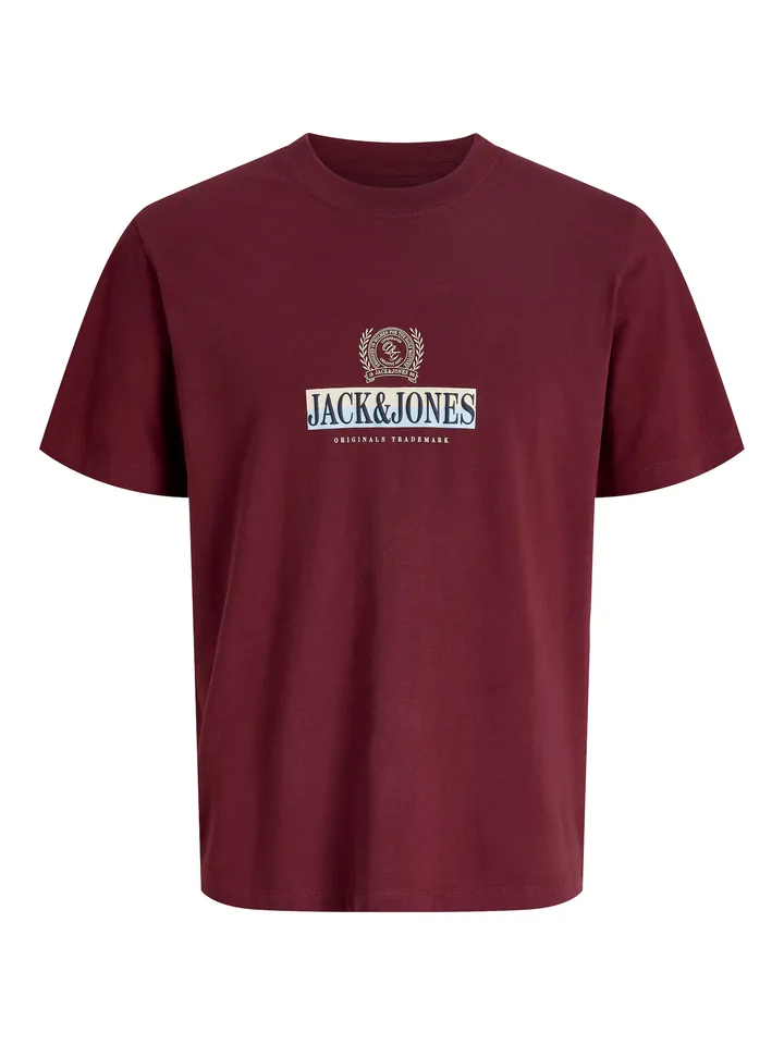 JACK & JONES Camiseta 'JORFREDERIKSBERG'  navy / azul claro / baya / blanco