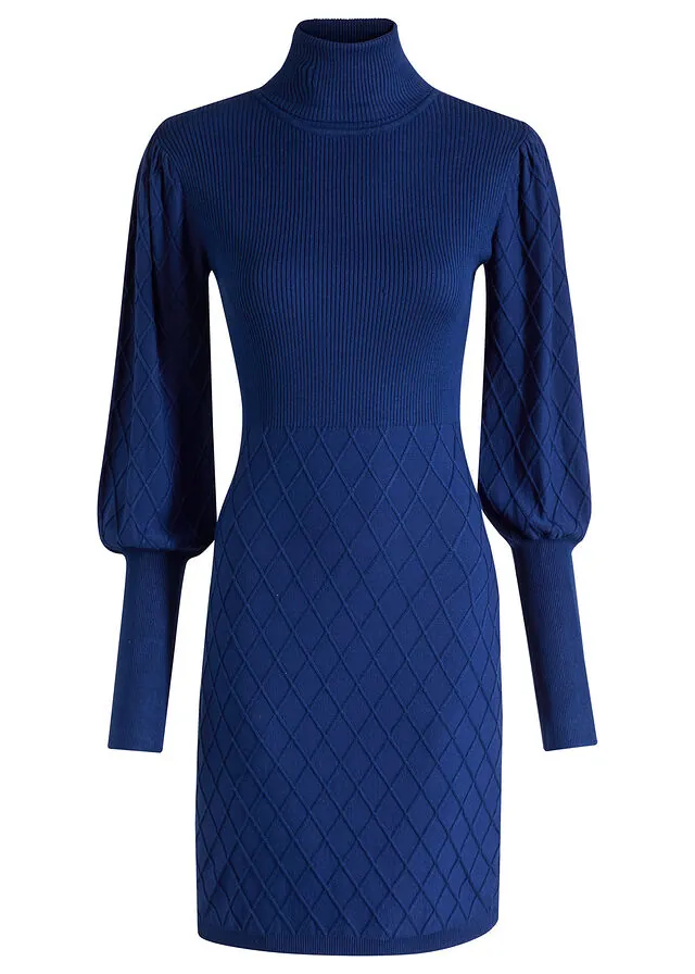 Vestido de punto con cuello vuelto