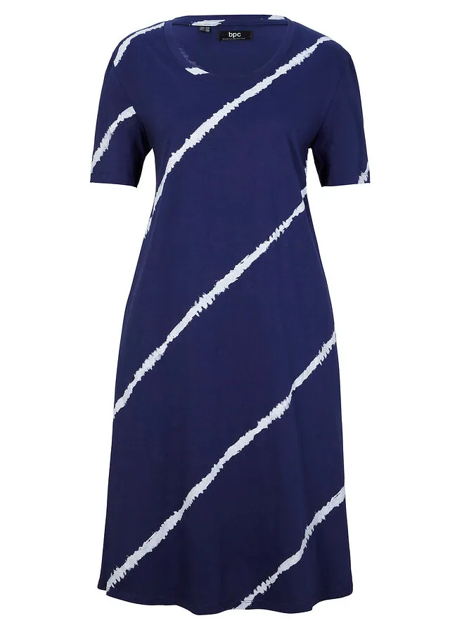 Vestido camisero de algodón orgánico hasta la rodilla con bolsillos y línea en A