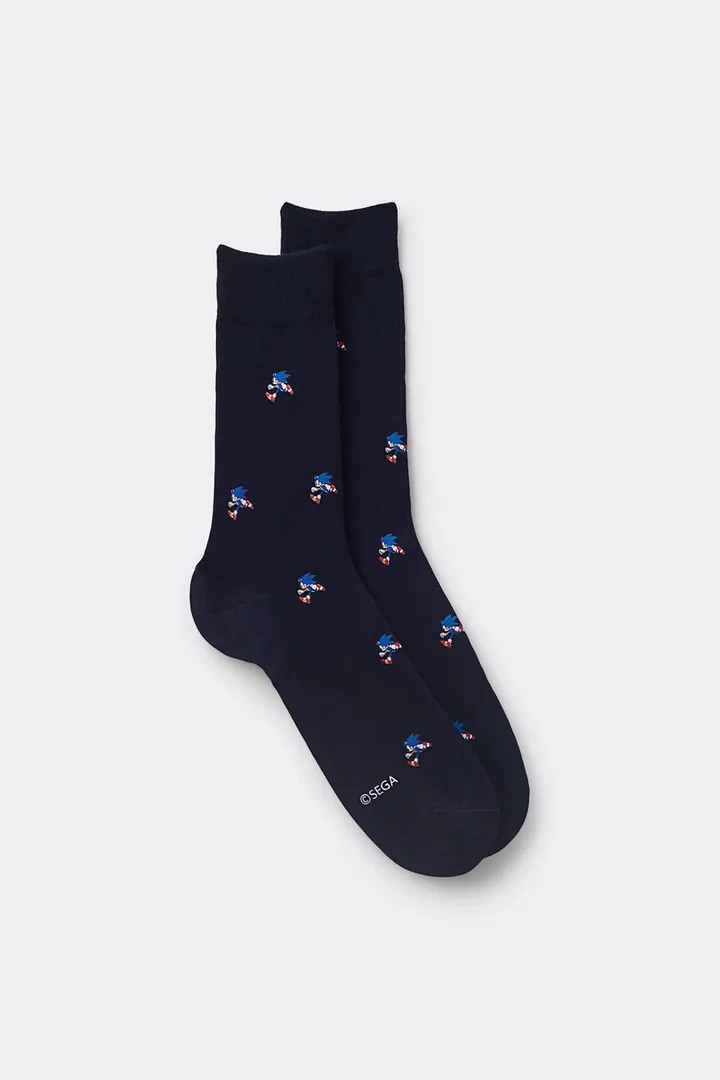 Intimissimi Calcetín Corto Algodón Estampado Sonic Hombre Azul Tamaño 40-41