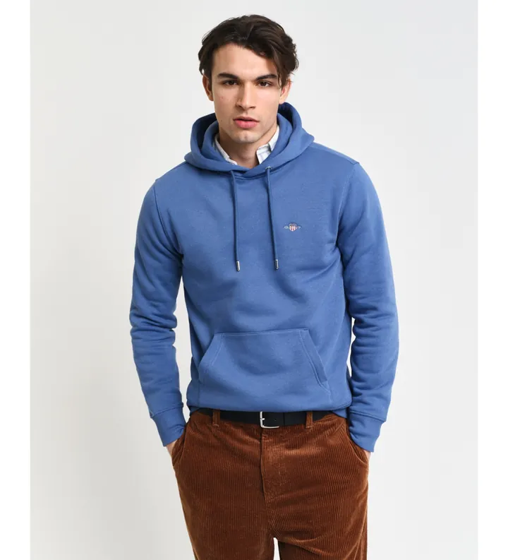 Gant para hombre. 2007058 Sudadera con capucha Shield azul (L), Casual, Algodón