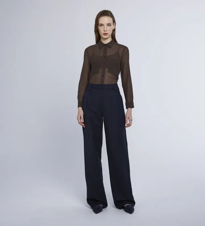 Marella para mujer. 2423136022200 Pantalón Bananas marino (40), Casual, Poliéster