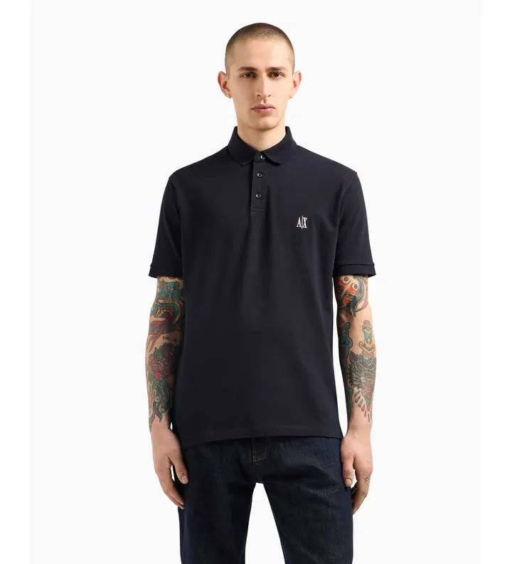 A|X Armani Exchange para hombre. XM000367AF13022UB101 Polo de manga corta marino (L), Casual, Algodón