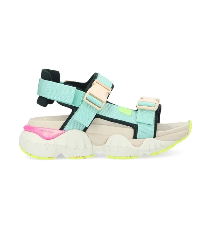 NO NAME para mujer. QNVNN60 Sandalias Krazee azul (37), Tela, Plano, Hebilla, Casual