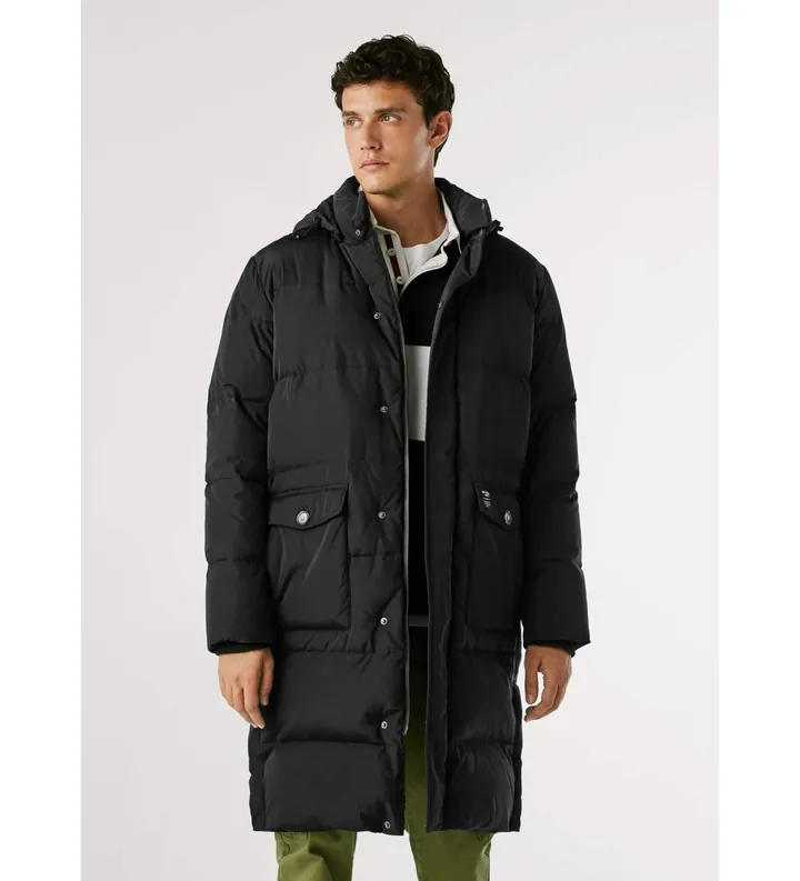Pepe Jeans para hombre. PM4027168 Abrigo Jussel negro (S), Casual, Poliéster