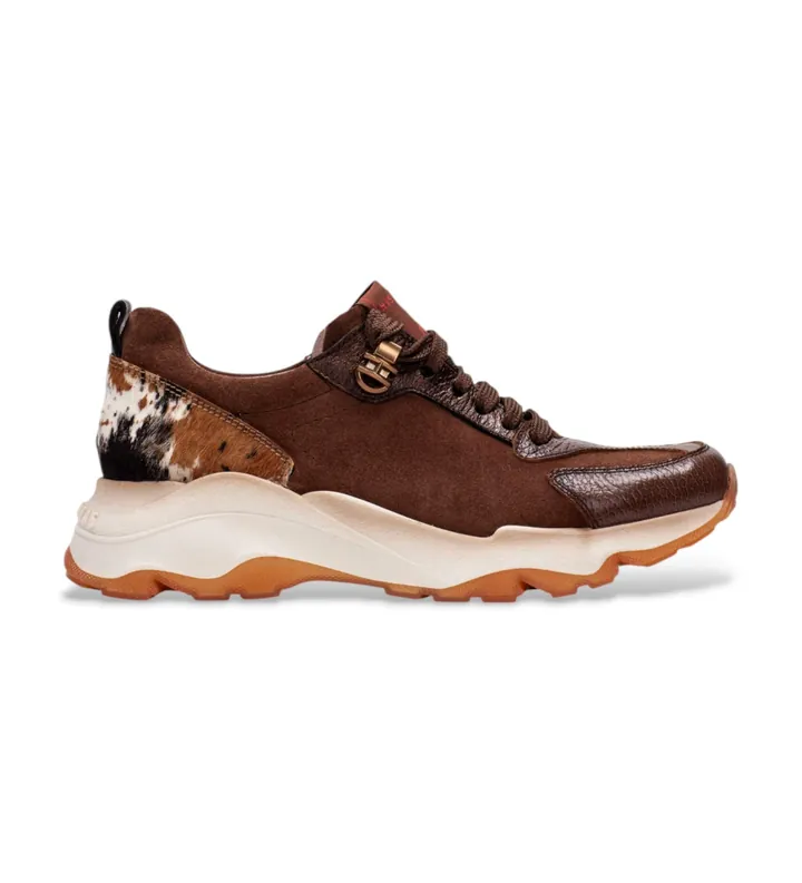 Hispanitas para mujer. ZHI254404 Zapatillas de Piel Nepal marrón (36), 3 a 5cm, Cordones, Casual