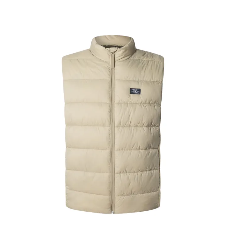 Pepe Jeans para hombre. PM4027189 Chaleco Puffer beige (L), Casual, Poliamida