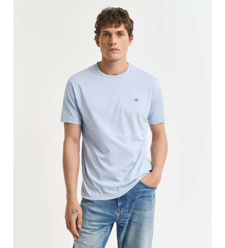 Gant para hombre. 2003184 Camiseta Regular Fit Shield azul (3XL), Blanco, Casual, Algodón, Manga corta