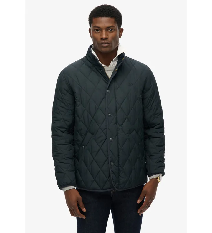 Superdry para hombre. M5012225A Chaqueta Quilted Estate gris (L), Casual, Poliéster