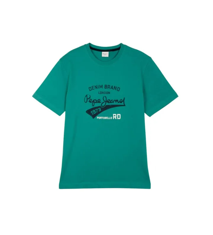 Pepe Jeans para hombre. PM5010364 Camiseta Giles verde (M), Casual, Algodón, Manga corta