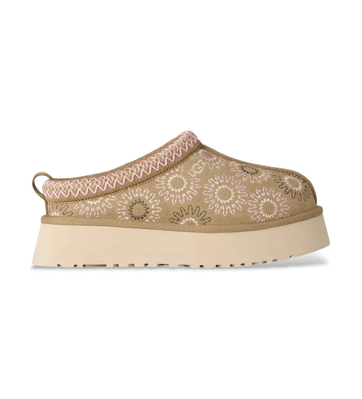 UGG para mujer. 1178193 Zuecos de Piel Tazz Sun Stitch marrón claro (36), 3 a 5cm, Ninguno, Casual