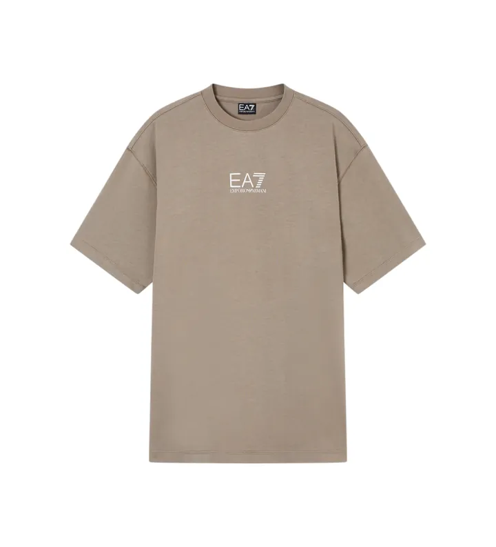 EA7 para hombre. 7X000445_AF16720 Camiseta Gráfica marrón (L), Casual, Algodón, Manga corta