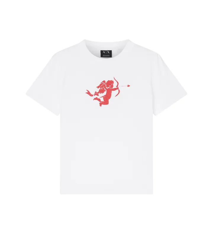 A|X Armani Exchange para mujer. XW002296AF17172U0002 Camiseta contrast blanco (L), Casual, Algodón, Manga corta