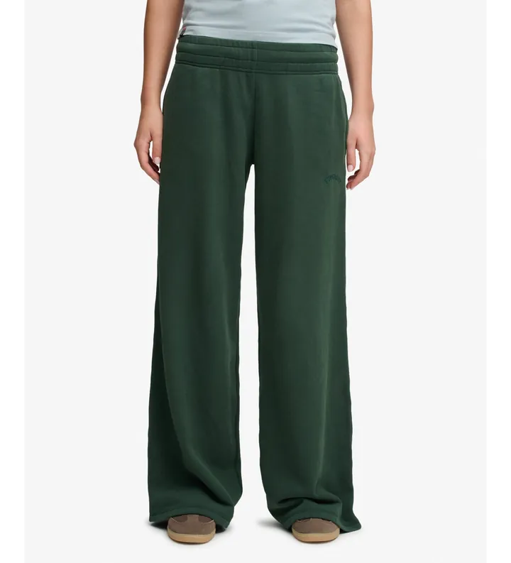 Superdry para mujer. W7011286A Pantalón Essential Logo Wide Leg Jogger verde (L), Casual, Algodón
