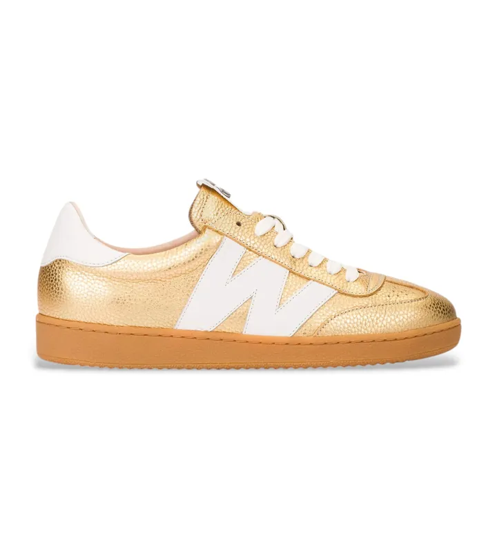 Wonders para mujer. AP-2001 Zapatillas de piel Nubia 01 dorado (36), Plano, Cordones, Casual