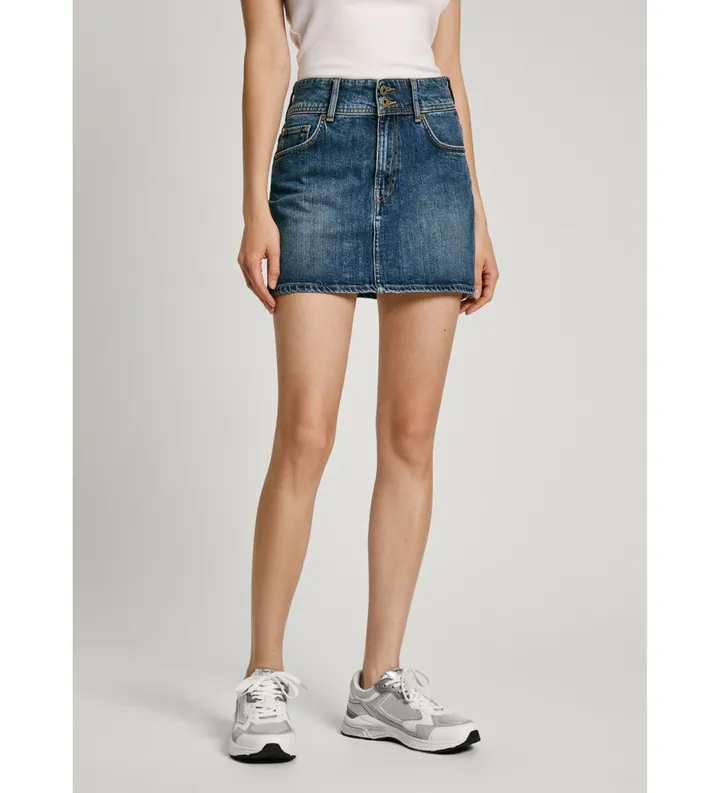 Pepe Jeans para mujer. PL901147HW7 Falda Mini azul (XL), Casual, Algodón, Denim