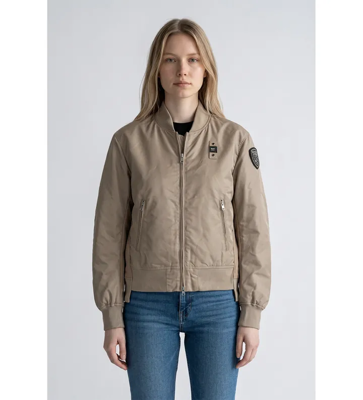 Blauer para mujer. 26SBLDC01218 Chaqueta Bomber Laurie beige (L), Casual, Poliéster