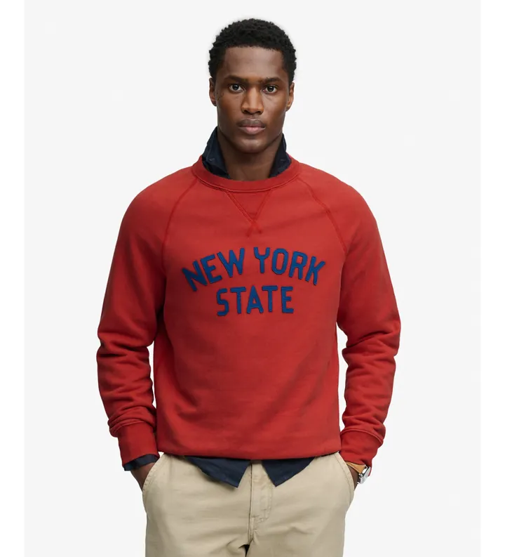 Superdry para hombre. M2014473A Sudadera Merchant Vintage rojo (L), Casual, Algodón