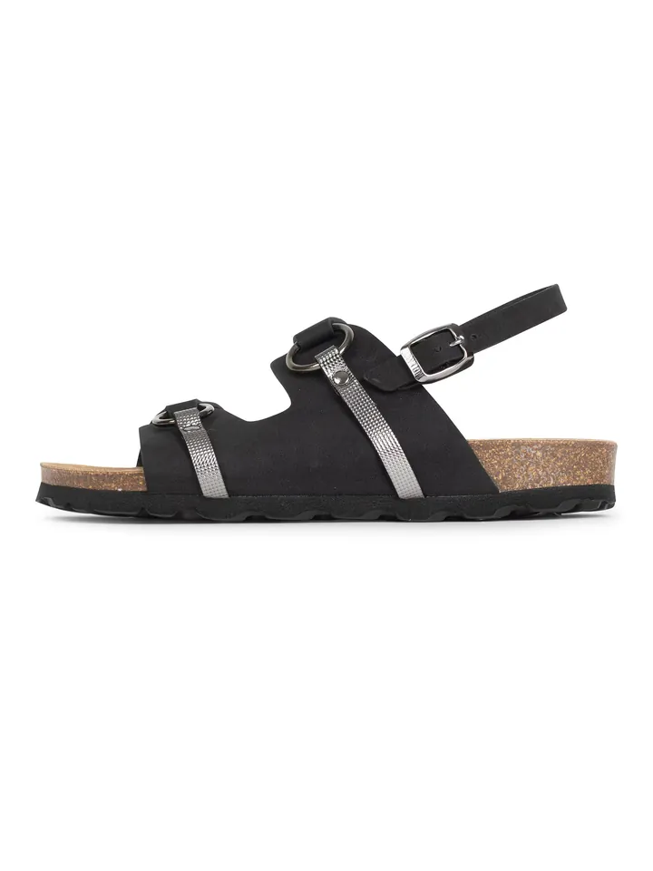 Bayton Sandalias con hebilla 'Astral' marrón moteado / negro / plata