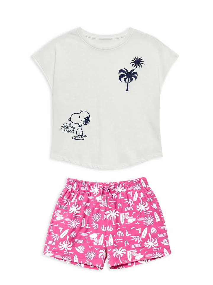Gisela Pijama fucsia / offwhite