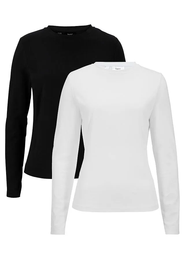 Camiseta slim fit con algodón orgánico puro (2 unidades)