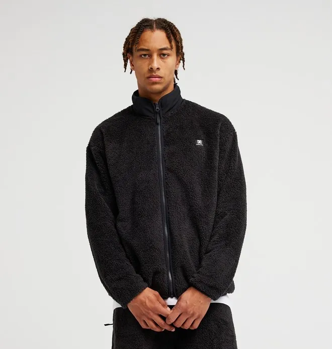 Lynx - Polar de sherpa con cremallera Negro Unisex