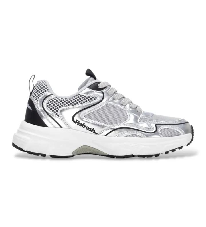 Refresh para mujer. 17621302-PLATA Zapatillas 176213 plateado (35), 5 a 8cm, Cordones, Casual
