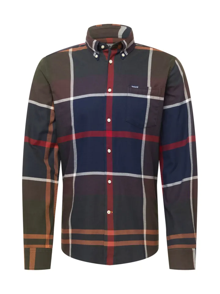 Barbour Camisa 'Dunoon' navy / moca / marrón claro / rojo fuego / blanco