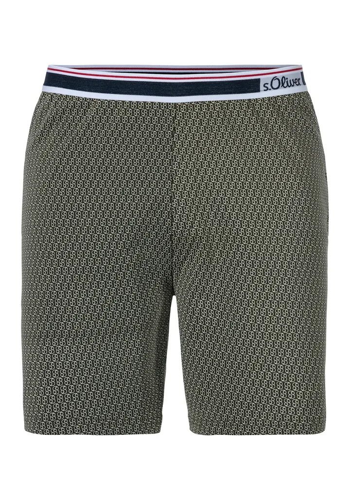 s.Oliver Pantalón de pijama  navy / oliva / verde claro / blanco