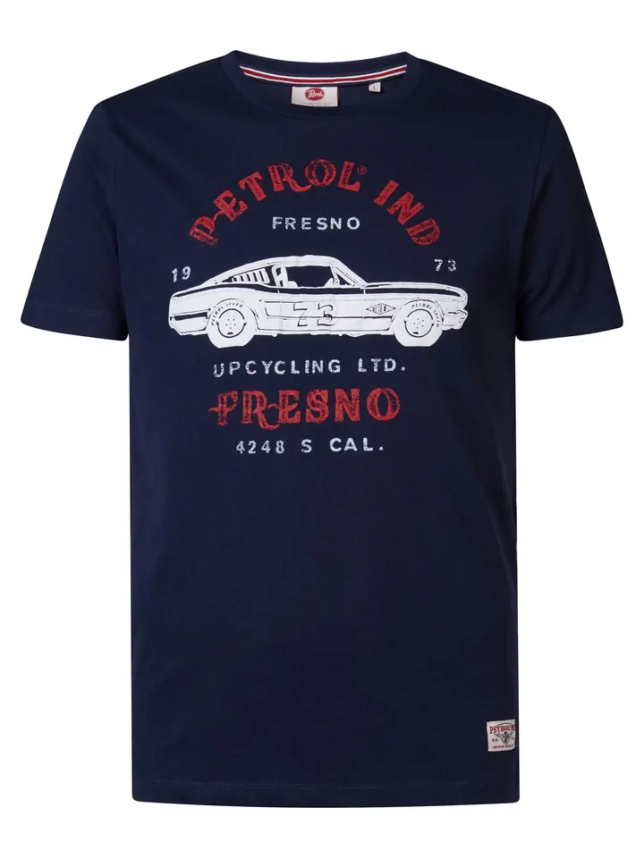 Petrol Industries Camiseta  navy / rojo / blanco