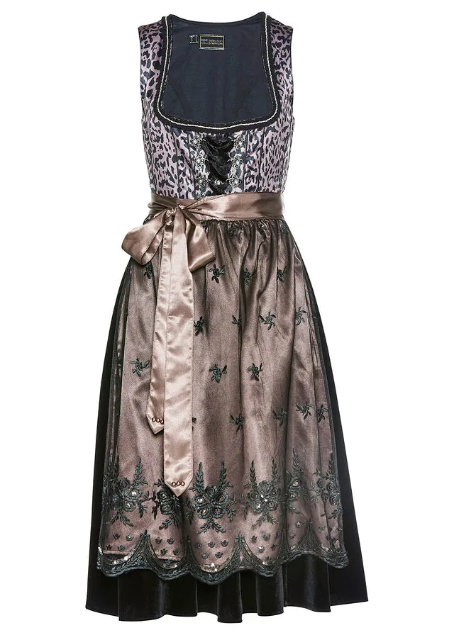 Traje tirolés y delantal (2 piezas)