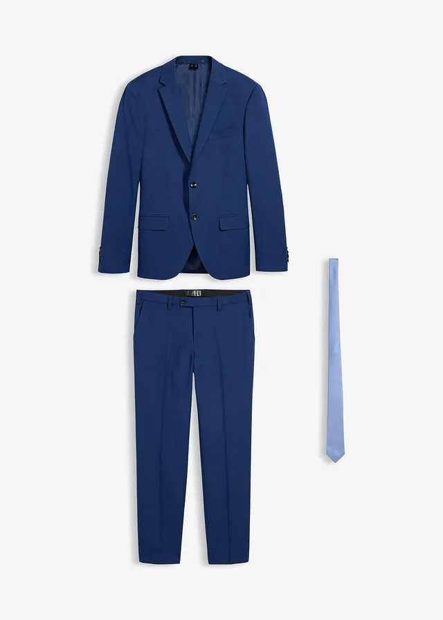 Traje con corbata, slim fit (3 piezas)