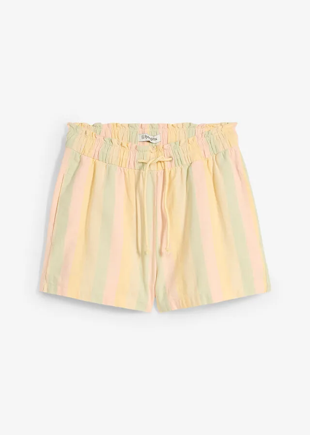 Pantalón corto de mezcla de lino vaporoso