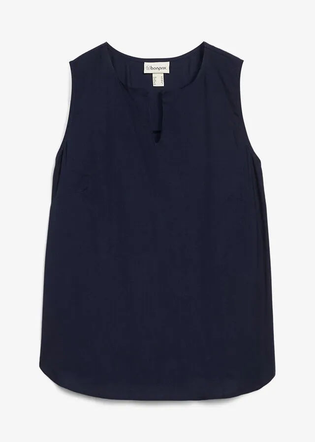 Blusa sin mangas de viscosa suave