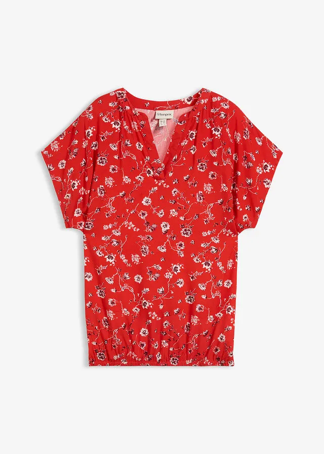 Blusa tipo túnica de viscosa fluida