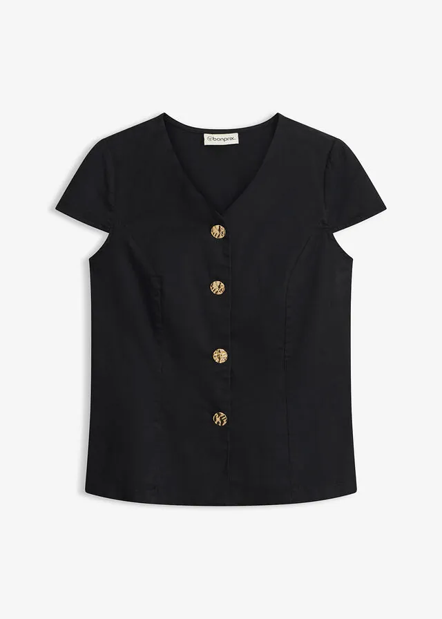 Blusa de algodón con manga corta