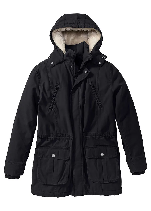 Parka de invierno con capucha de pelo