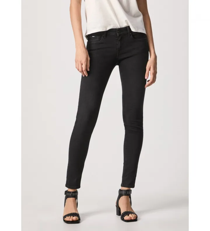 Pepe Jeans para mujer. PL204174S98 Jeans Soho negro (24/28), Casual, Algodón