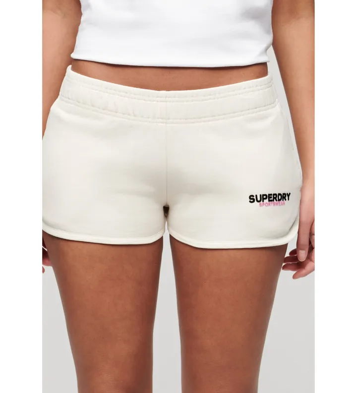 Superdry para mujer. W7110416A Pantalón corto Sportswear Racer blanco roto (L), Casual, Algodón