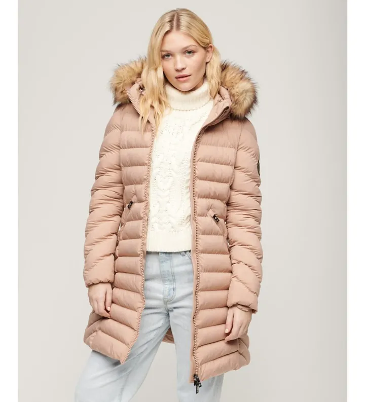 Superdry para mujer. W5011789A Chaqueta Fuji rosa (M), Casual, Poliéster