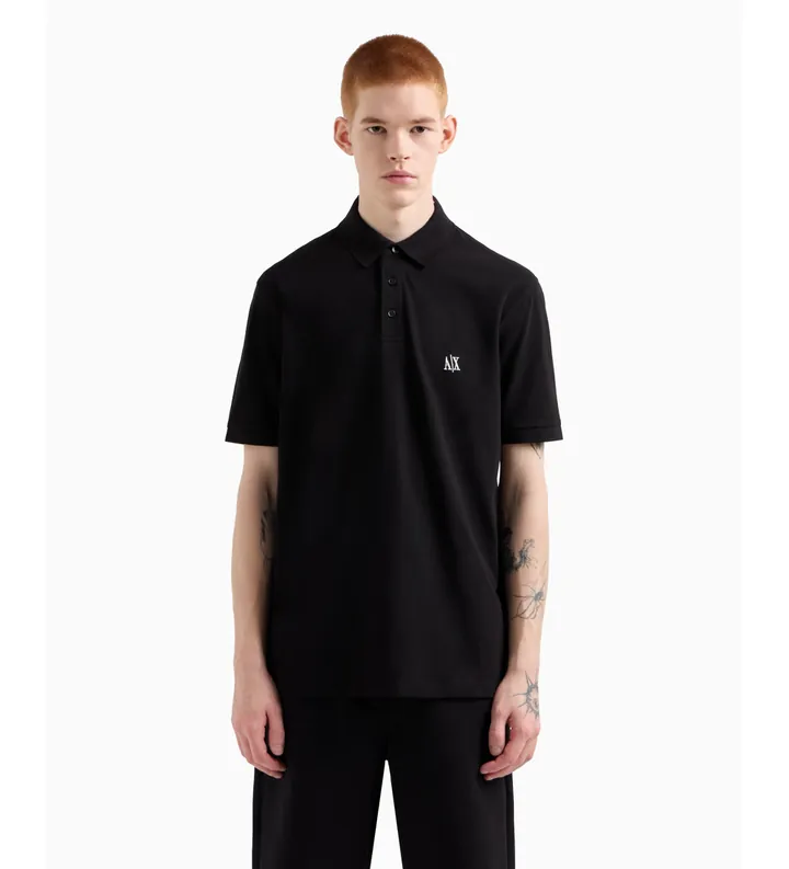A|X Armani Exchange para hombre. XM000367AF13022UC001 Polo Logo negro (L), Casual, Algodón, Manga corta