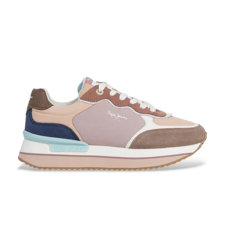 Pepe Jeans para mujer. PLS600006 Zapatillas de Piel Rusper Combi marrón (39), 3 a 5cm, Cordones, Casual